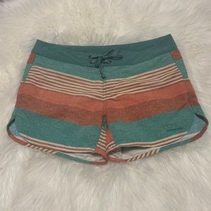 Patagonia Women's Wavefarer Striped Multicolor Boardshorts - Sz 4